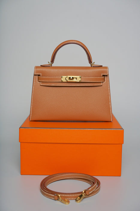 Hermes Kelly 20 in Gold Epsom Ghw