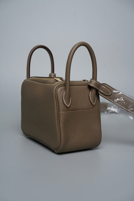 Hermes Mini Lindy ll in Etoupe Ghw (Brand New)