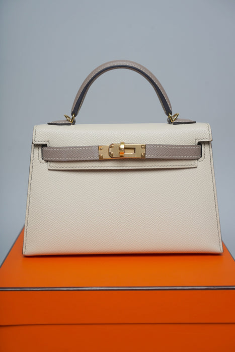 Hermes HSS Kelly 20 in Craie x Asphalt Ghw (Brand New)
