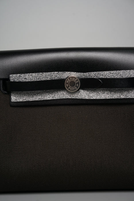 Hermes Mini Herbag in Dark Chocolate / Noir Phw (Brand New)