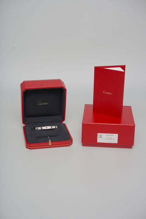 Cartier Love Bracelet, Full Paved Diamonds in White Gold Size 16