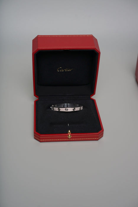 Cartier Love Bracelet, Full Paved Diamonds in White Gold Size 16