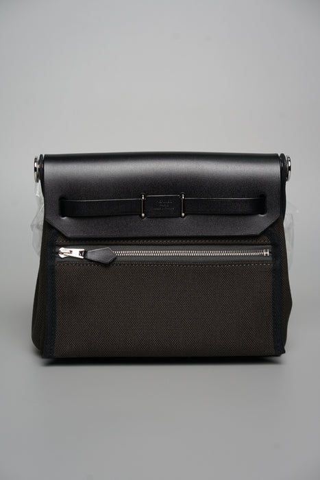 Hermes Mini Herbag in Dark Chocolate / Noir Phw (Brand New)