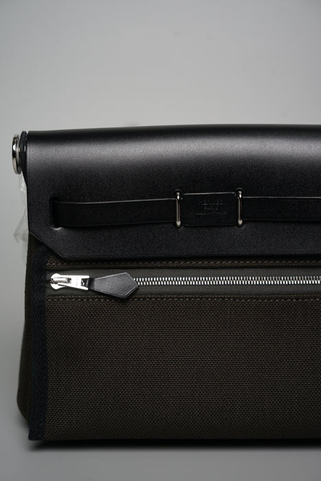 Hermes Mini Herbag in Dark Chocolate / Noir Phw (Brand New)