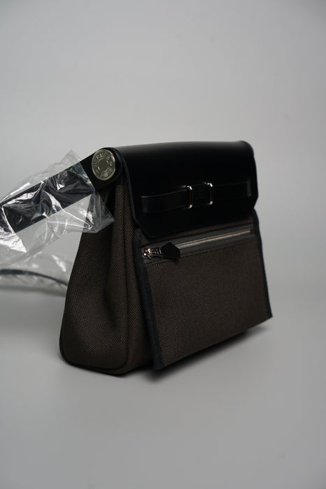 Hermes Mini Herbag in Dark Chocolate / Noir Phw (Brand New)