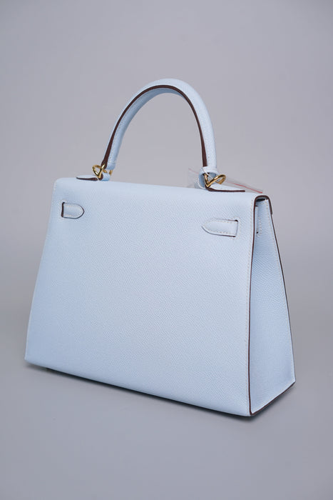 Hermes Kelly 25 in Blue Brume Epsom Ghw (Brand New)
