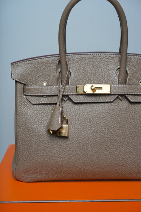 Hermes Birkin 30 in Etoupe Togo Ghw (Brand New)