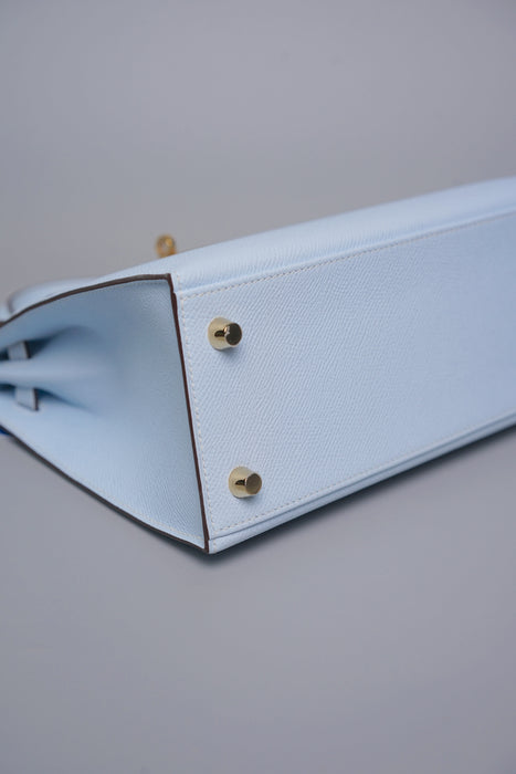Hermes Kelly 25 in Blue Brume Epsom Ghw (Brand New)