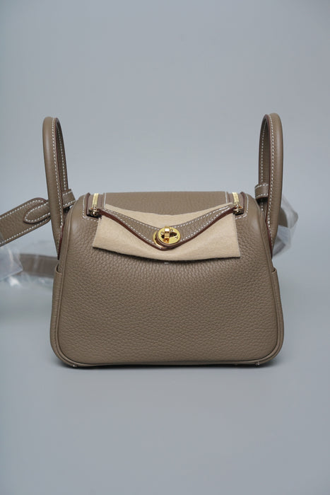 Hermes Mini Lindy II in Etoupe Ghw (Brand New)