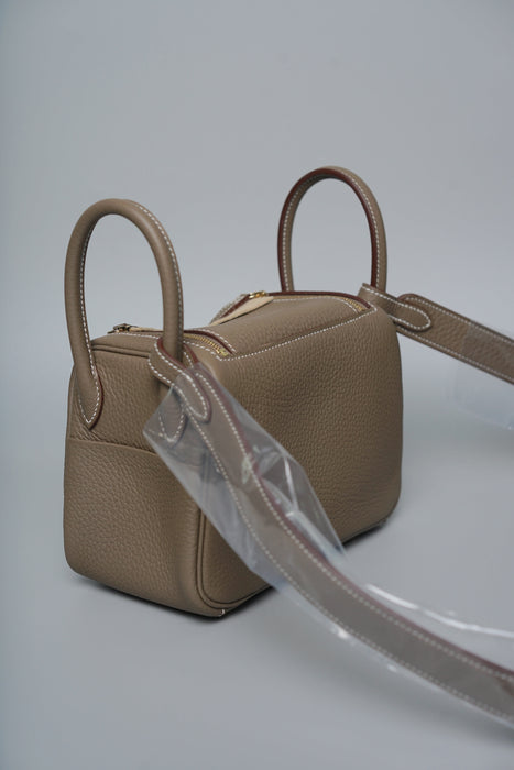 Hermes Mini Lindy II in Etoupe Ghw (Brand New)