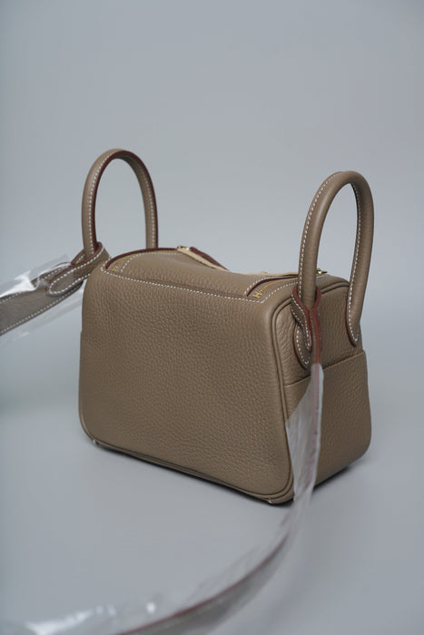 Hermes Mini Lindy II in Etoupe Ghw (Brand New)
