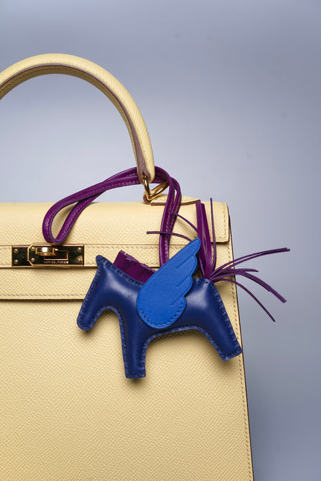 Hermes Pegase Charm PM in Blue Saphir / Violet / Blue France (Brand New)