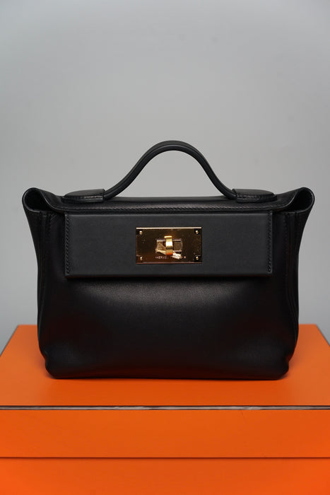 Hermes 2424-21 in Black Volupto Ghw (Brand New)