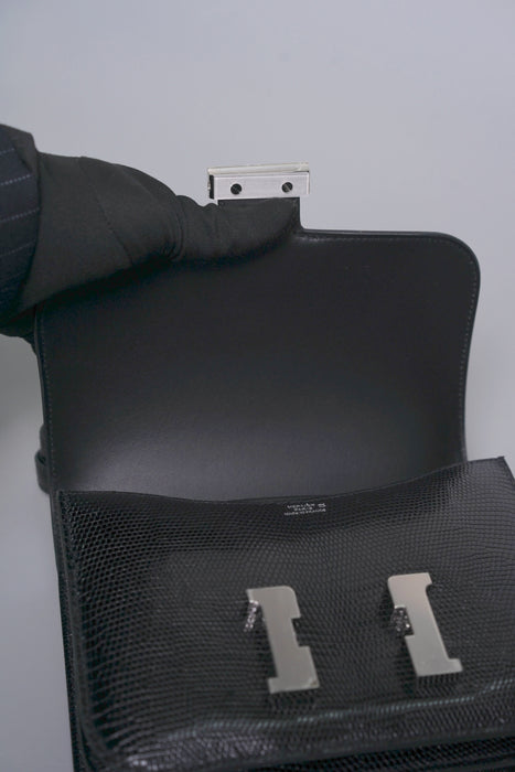 Hermes Constance 18 in Noir Lizard Phw (Brand New)