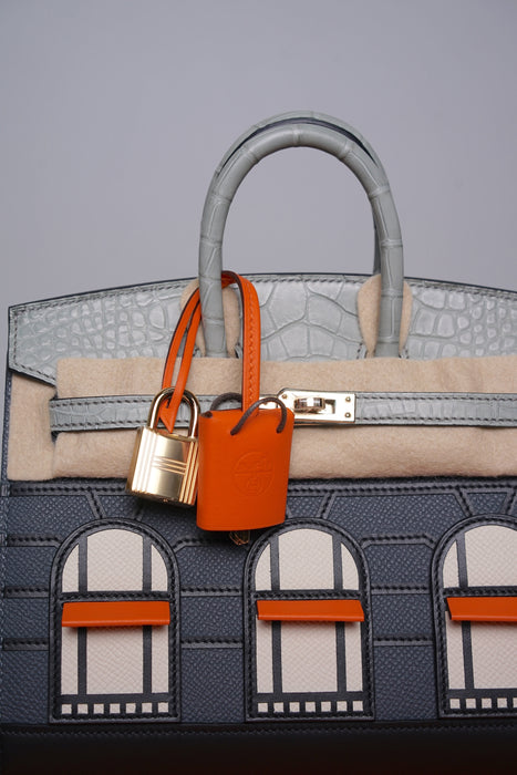 Hermes Birkin 20 in Faubourg Rainy Day Permabrass (Brand New)