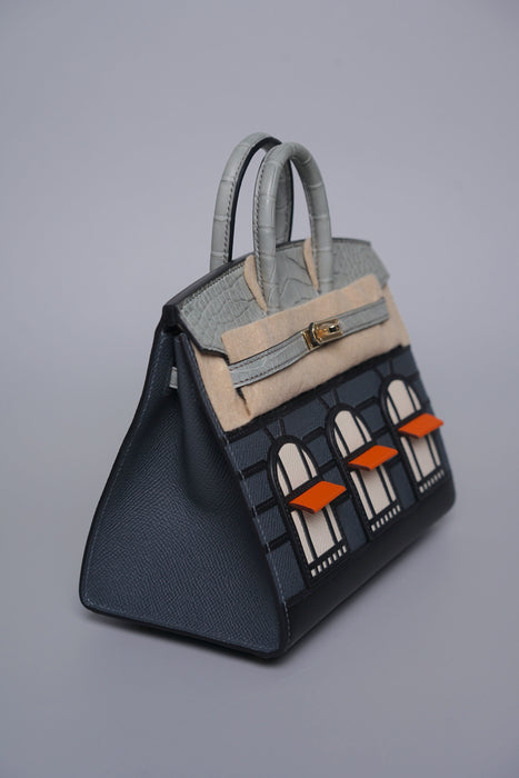 Hermes Birkin 20 in Faubourg Rainy Day Permabrass (Brand New)