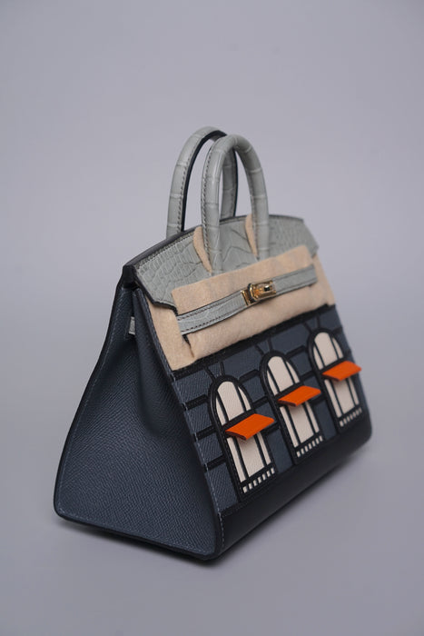Hermes Birkin 20 in Faubourg Rainy Day Permabrass (Brand New)