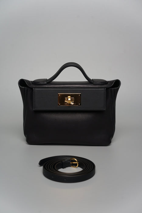 Hermes 2424-21 in Black Volupto Ghw (Brand New)