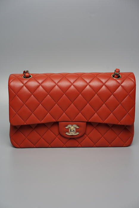 Chanel Medium Double Flap in Vermilion Ghw (Brand New)