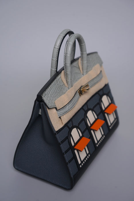 Hermes Birkin 20 in Faubourg Rainy Day Permabrass (Brand New)