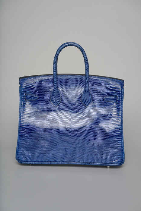 Hermes Birkin 25 in Blue Sapphire Lizard Phw