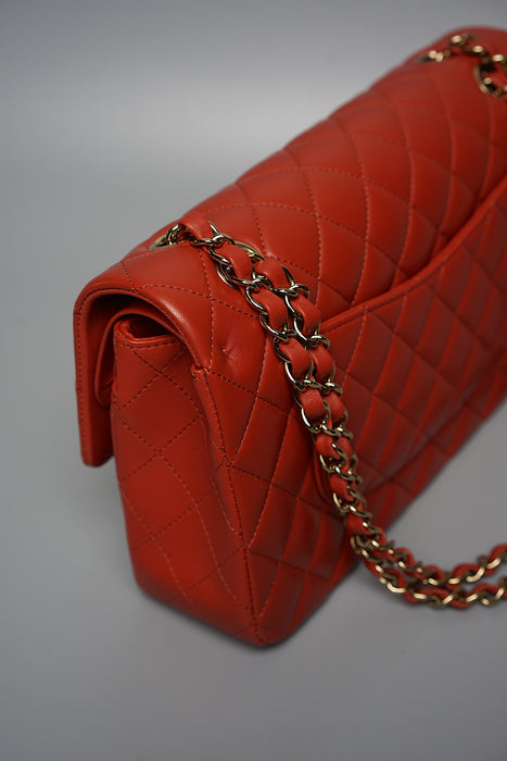 Chanel Medium Double Flap in Vermilion Ghw (Brand New)