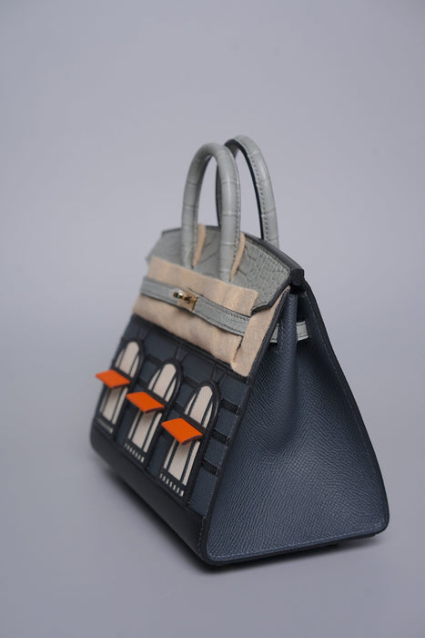 Hermes Birkin 20 in Faubourg Rainy Day Permabrass (Brand New)