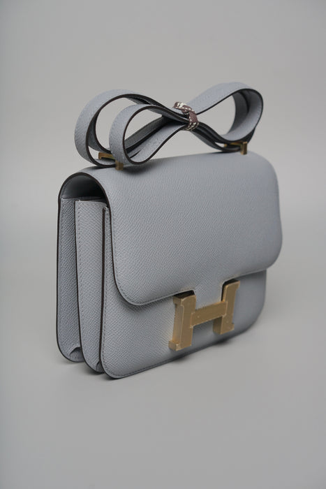 Hermes Constance 18 in Gris Pantin Epsom Brushed Gold (Brand New)