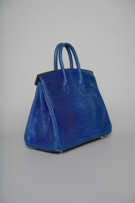 Hermes Birkin 25 in Blue Sapphire Lizard Phw