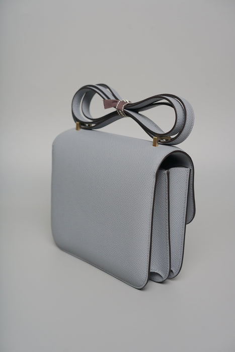 Hermes Constance 18 in Gris Pantin Epsom Brushed Gold (Brand New)