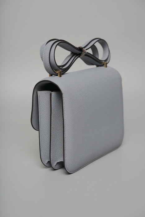 Hermes Constance 18 in Gris Pantin Epsom Brushed Gold (Brand New)