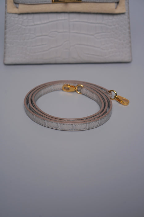 Hermes Kelly 20 in Gris Perle Matte Alligator Ghw (Brand New)