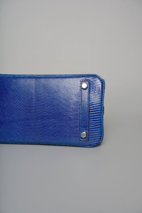 Hermes Birkin 25 in Blue Sapphire Lizard Phw
