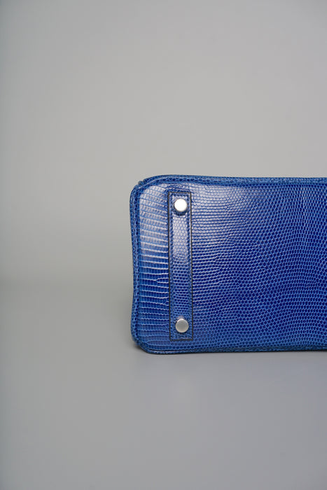Hermes Birkin 25 in Blue Sapphire Lizard Phw