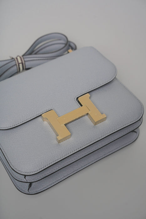 Hermes Constance 18 in Gris Pantin Epsom Brushed Gold (Brand New)