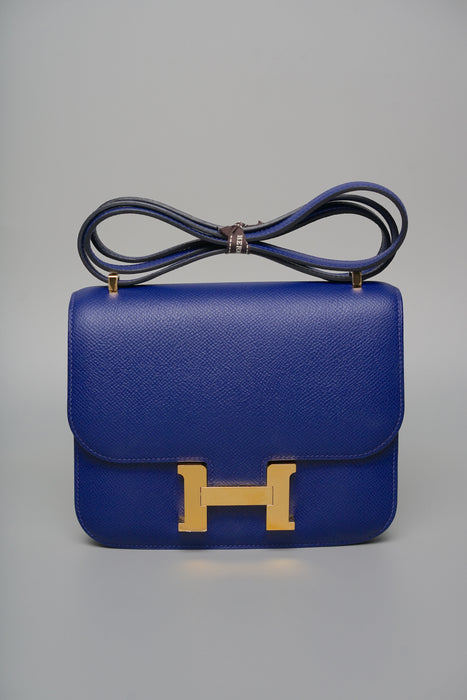 Hermes Constance 18 in Blue Electric Epsom Ghw