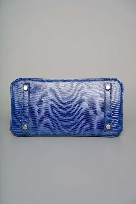 Hermes Birkin 25 in Blue Sapphire Lizard Phw