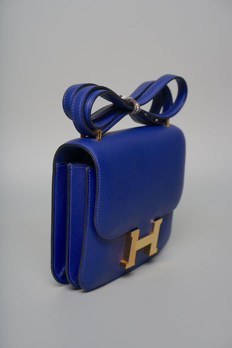 Hermes Constance 18 in Blue Electric Epsom Ghw