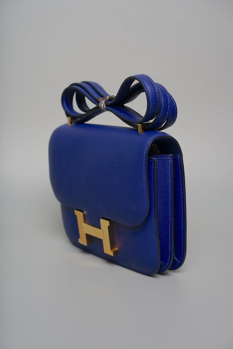 Hermes Constance 18 in Blue Electric Epsom Ghw