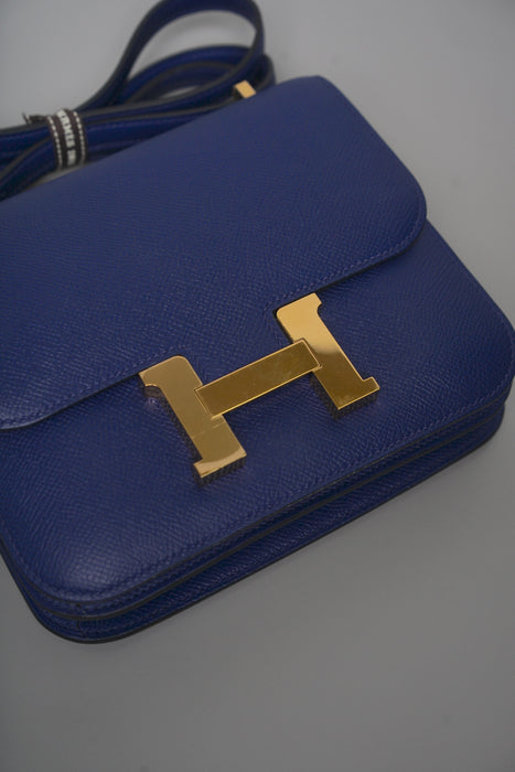 Hermes Constance 18 in Blue Electric Epsom Ghw