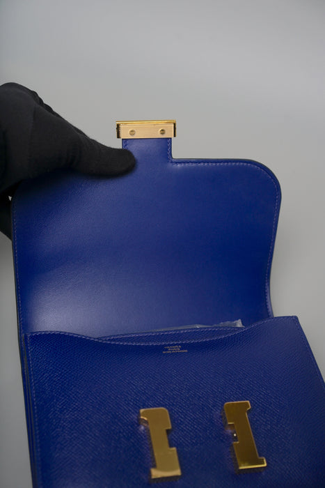 Hermes Constance 18 in Blue Electric Epsom Ghw