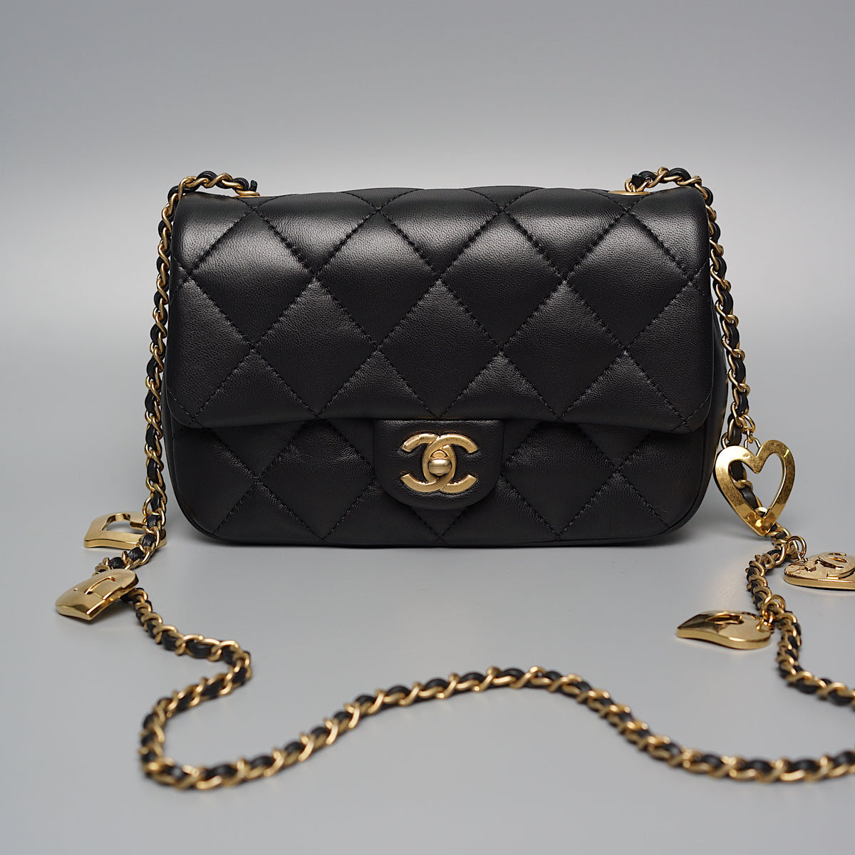 Chanel 22B Heart Charms Mini Flap Bag