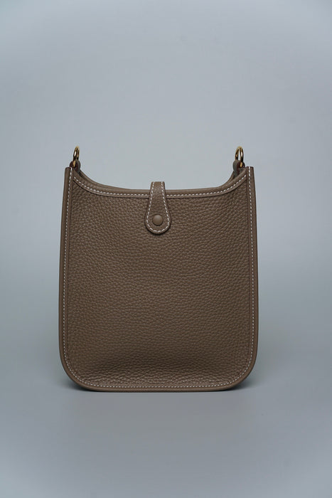 Hermes Mini Evelyne in Etoupe / Bleu Indigo Ghw (Brand New)