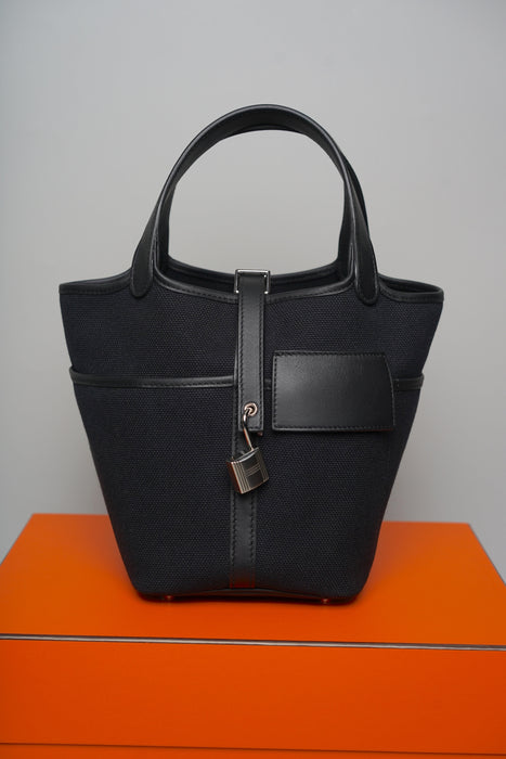 Hermes Cargo Picotin 18 in Noir Phw (Brand New)