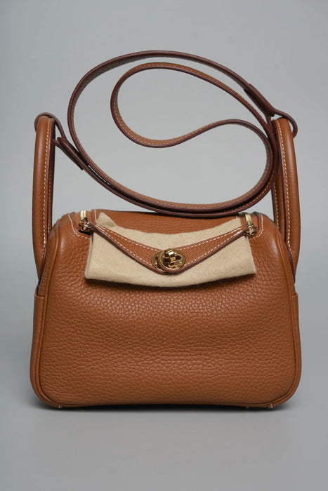 Hermes Mini Lindy II in Gold Ghw