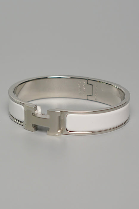 Hermes Clic H Bracelet in Blanc Phw PM (Brand New)