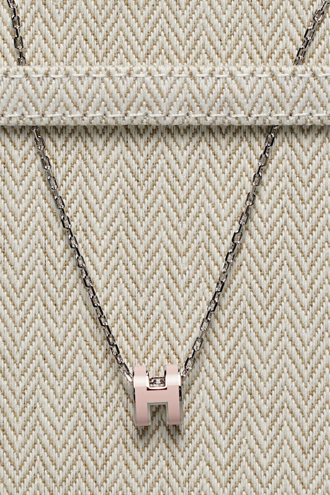 Hermes Mini Pop H Necklace in Rose Dragee (Brand New)