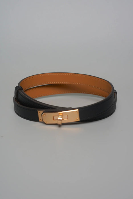 Hermes Kelly 18 Belt in Noir Rghw (Brand New)