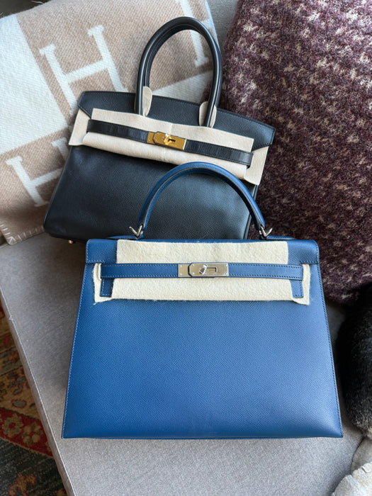 Hermes Kelly 32 Sellier in Blue Agate Phw