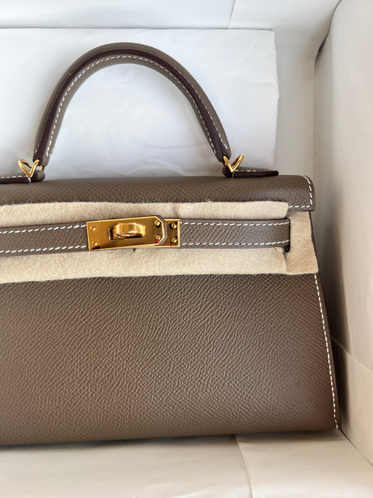 Hermes Kelly 20 in Etoupe Ghw (Brand New)